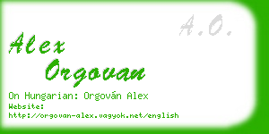 alex orgovan business card